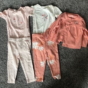 2 Carter's Pink Floral Set